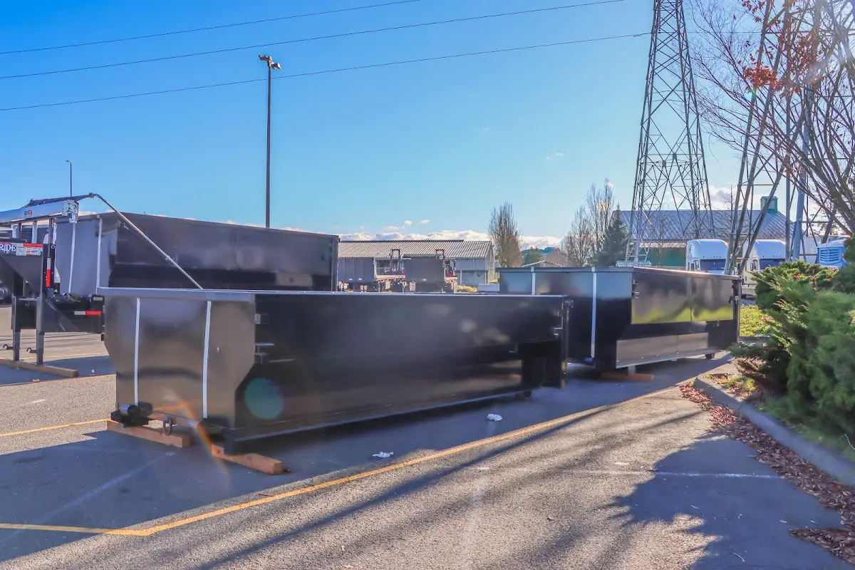 Roll-off dumpster ready for waste disposal at job site for Construction Dumpster Rental in Tremonton